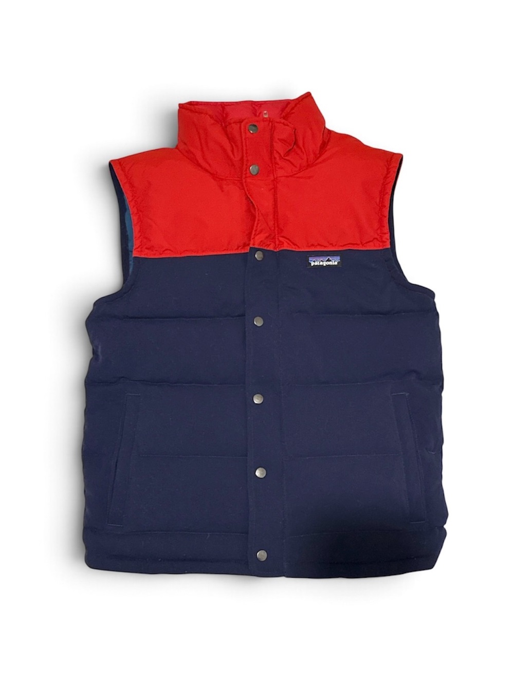 Patagonia Men's Red & Navy Bivy Puffer Vest